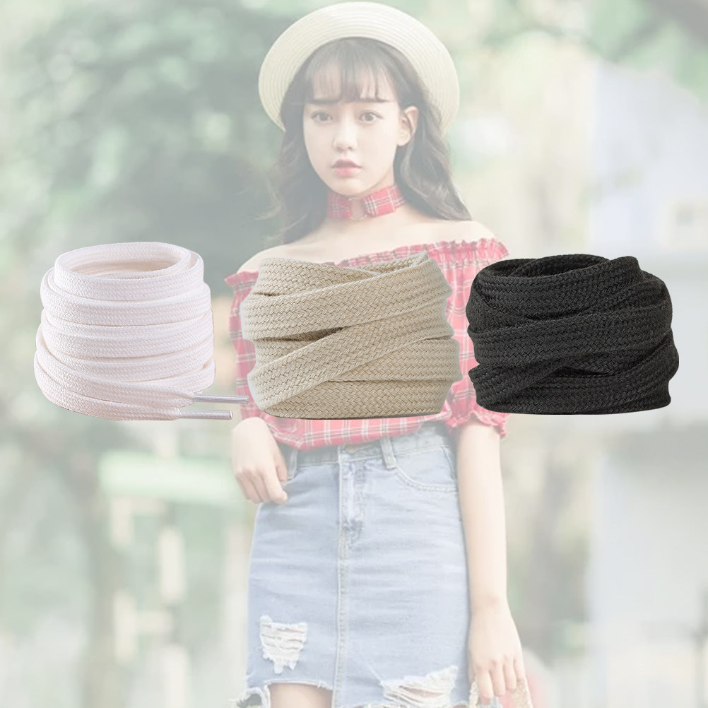 Lace Replacement Flat - 3Pairs Shoelaces Pure Color Flat Classic