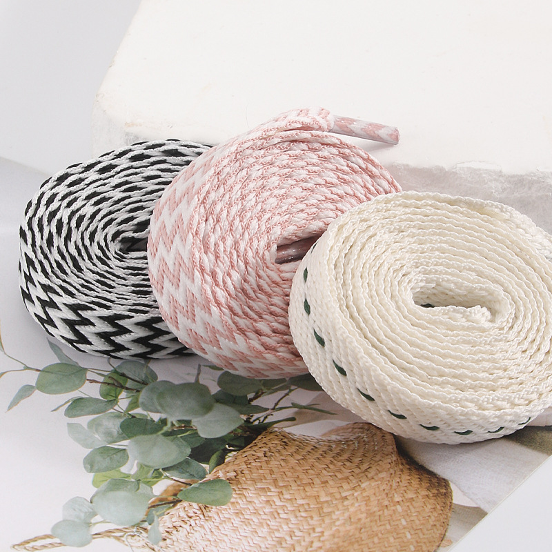 1Pair New 1.5CM Wide Wave Fat  - Lace Replacement Flat 评论和价格