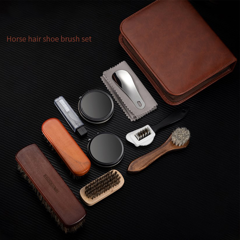 HorseHair Shoe Brush Set Leath - Care For Sneaker 评论和价格