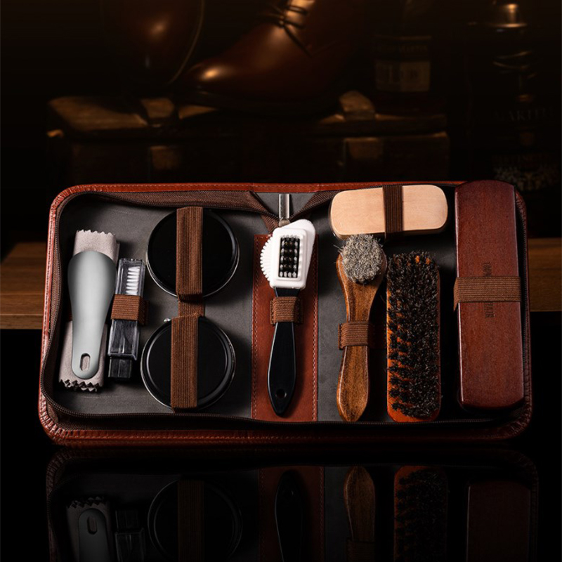 HorseHair Shoe Brush Set Leath - Care For Sneaker 评论和价格